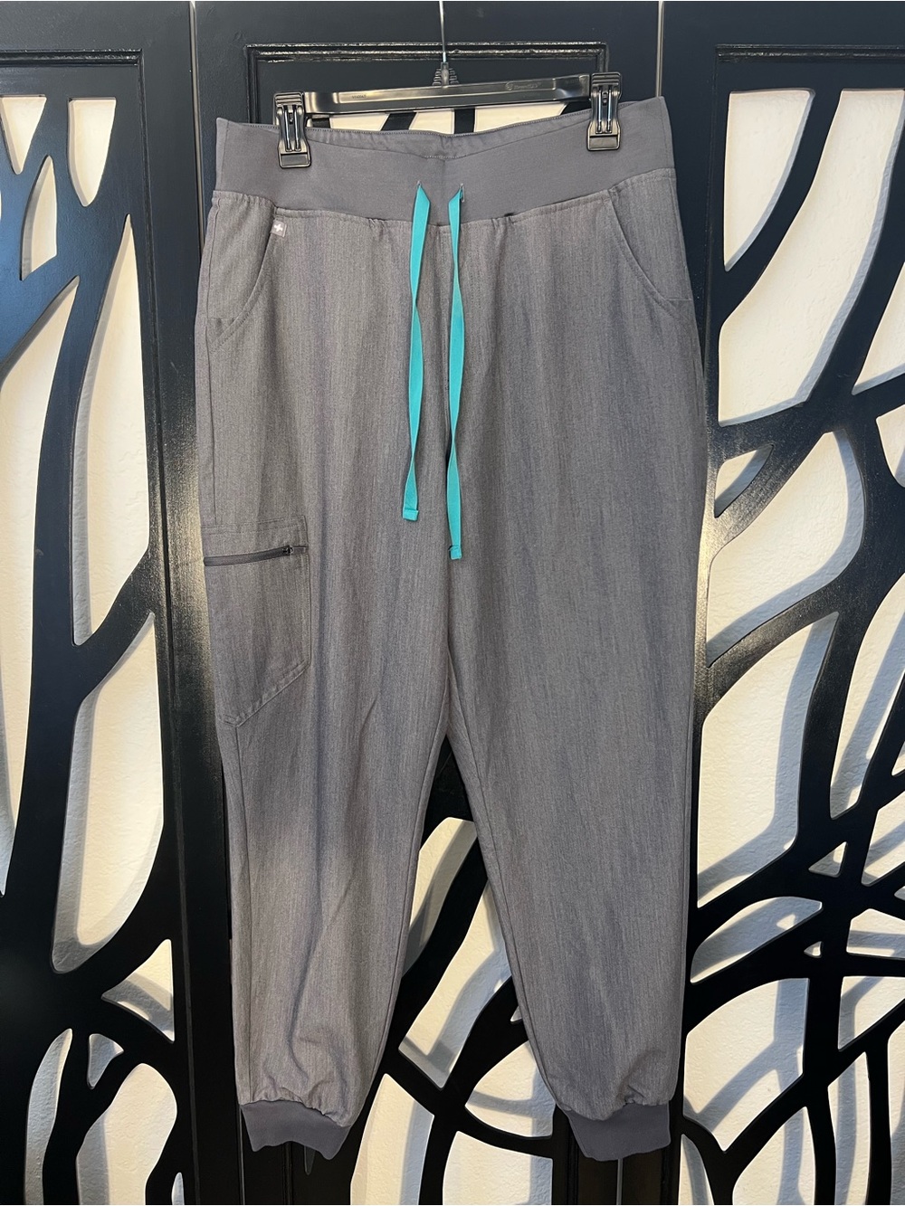 Figs Zamora Jogger Scrub Pants L Gray Technical Collection Medical Nurse